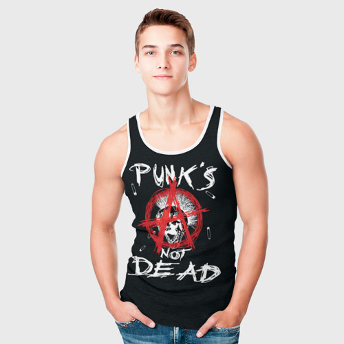 Мужская майка 3D Punk's Not Dead Анархия, цвет 3D печать - фото 5