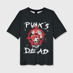 Женская футболка oversize 3D Punk's Not Dead Анархия