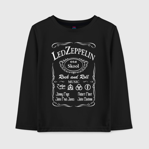 Детский лонгслив хлопок Led Zeppelin, Лед Зеппелин, цвет черный