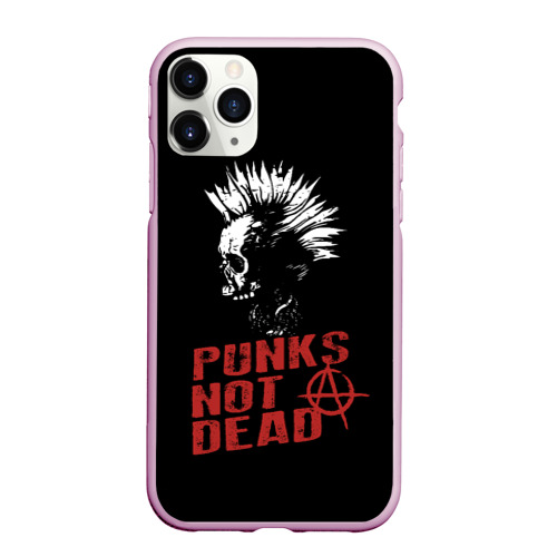 Чехол для iPhone 11 Pro Max матовый Punk's Not Dead Панк, цвет розовый