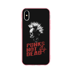 Чехол для iPhone X матовый Punk's Not Dead (Панк)