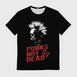 Мужская футболка 3D Punk's Not Dead Панк