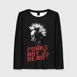 Женский лонгслив 3D Punk's Not Dead Панк