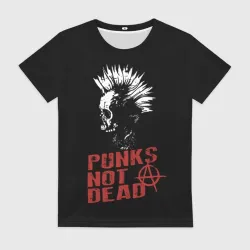 Женская футболка 3D Punk's Not Dead Панк