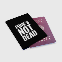 Обложка для паспорта матовая кожа Punk's not dead Панки Живы - фото 2