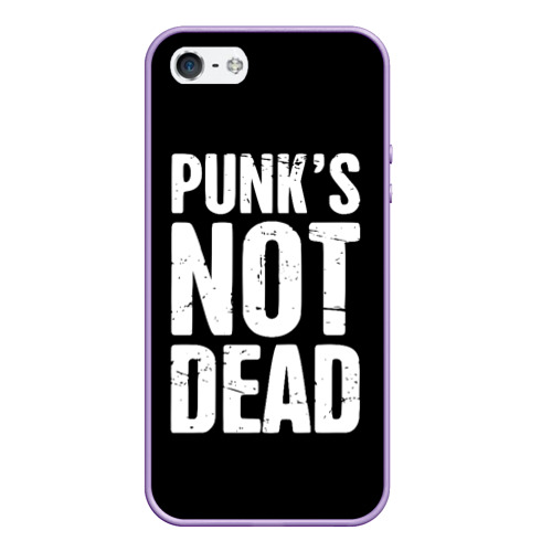 Чехол для iPhone 5/5S матовый Punk's not dead Панки Живы, цвет светло-сиреневый