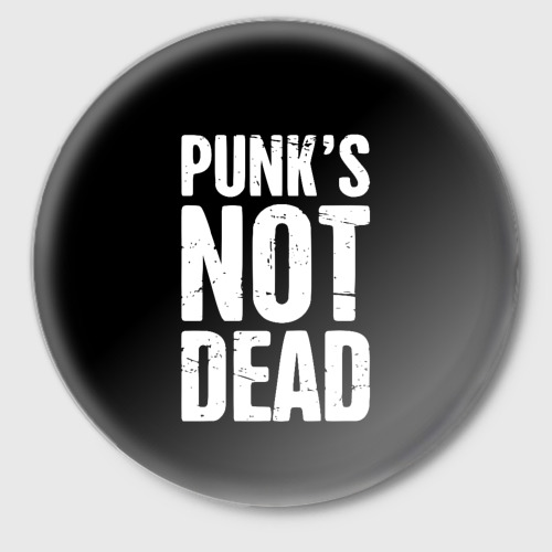 Значок Punk's not dead Панки Живы, цвет белый