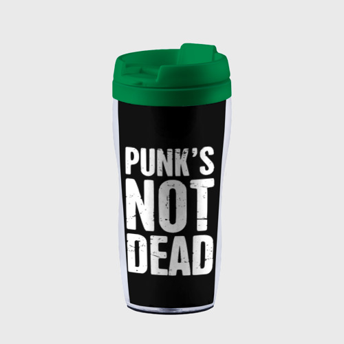 Термокружка-непроливайка Punk's not dead Панки Живы, цвет зеленый