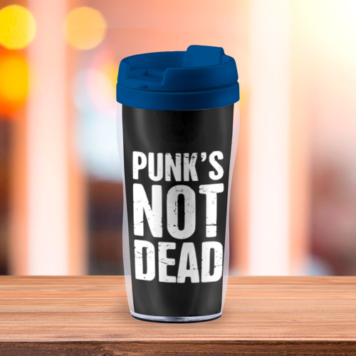 Термокружка-непроливайка Punk's not dead Панки Живы, цвет синий - фото 3