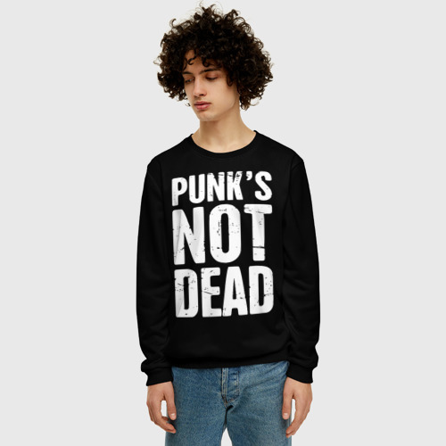 Мужской свитшот 3D Punk's not dead Панки Живы, цвет черный - фото 3