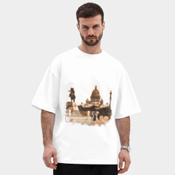 Мужская футболка Oversize хлопок premium Санкт-Петербург. Ретро Питер - фото 2