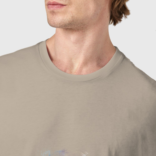 Мужская футболка хлопок Санкт-Петербург. Медный всадник, цвет миндальный - фото 6
