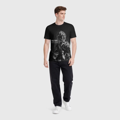Мужская футболка 3D с принтом Military RA, вид сбоку #3