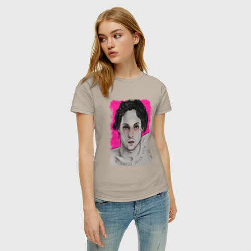Женская футболка хлопок с принтом Горячий Дамиан, фото на моделе #1