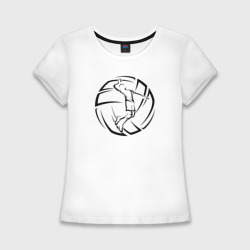 Женская футболка хлопок Slim Волейболист (волейбольный мяч)