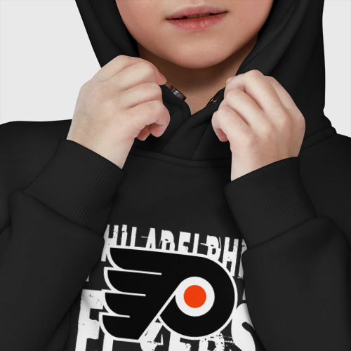 Детское худи Oversize хлопок Филадельфия Флайерз , Philadelphia Flyers, цвет черный - фото 7