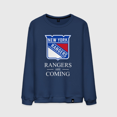 Мужской свитшот хлопок Rangers are coming, Нью Йорк Рейнджерс, New York Rangers, цвет темно-синий
