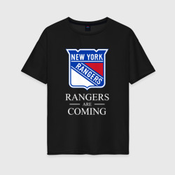 Женская футболка хлопок Oversize Rangers are coming, Нью Йорк Рейнджерс, New York Rangers