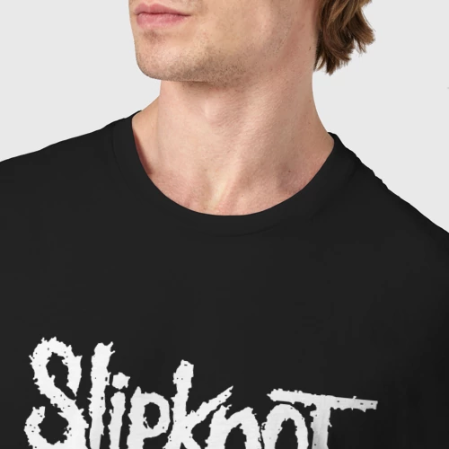 Мужская футболка хлопок с принтом Slipknot, Слипкнот Рок кот, фото #4