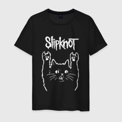 Мужская футболка хлопок Slipknot, Слипкнот Рок кот