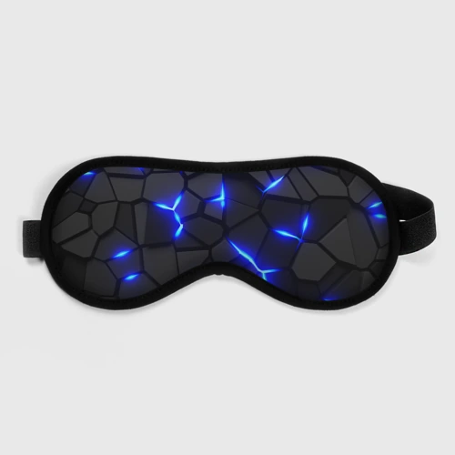 Маска для сна 3D Cyberpunk броня синяя сталь текстура