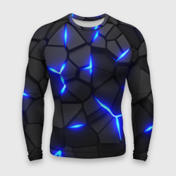 Cyberpunk броня синяя сталь текстура – Мужской рашгард 3D с принтом купить