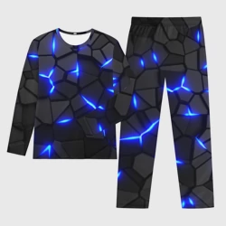 Мужской костюм для дома 3D Cyberpunk броня синяя сталь текстура