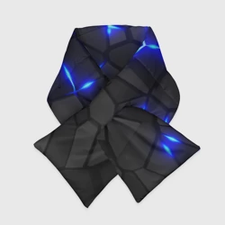 Шарф-пуховик 3D Cyberpunk броня синяя сталь текстура