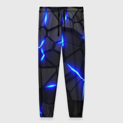 Женские брюки 3D Cyberpunk броня синяя сталь текстура