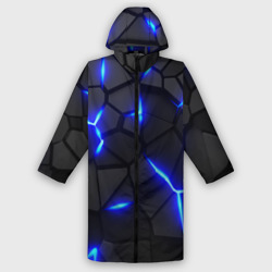 Cyberpunk броня синяя сталь текстура – Женский дождевик 3D с принтом купить