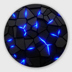 Круглый коврик для мышки Cyberpunk 2077: броня синяя сталь