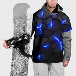 Накидка на куртку 3D Cyberpunk броня синяя сталь текстура