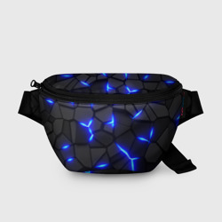 Поясная сумка 3D Cyberpunk броня синяя сталь текстура
