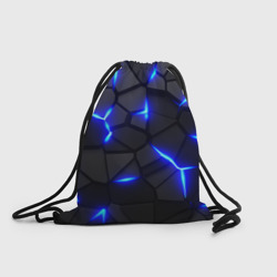 Рюкзак-мешок 3D Cyberpunk броня синяя сталь текстура