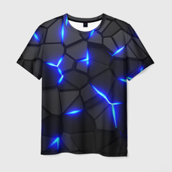 Мужская футболка 3D Cyberpunk 2077: броня синяя сталь