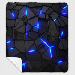 Плед с рукавами Cyberpunk броня синяя сталь текстура