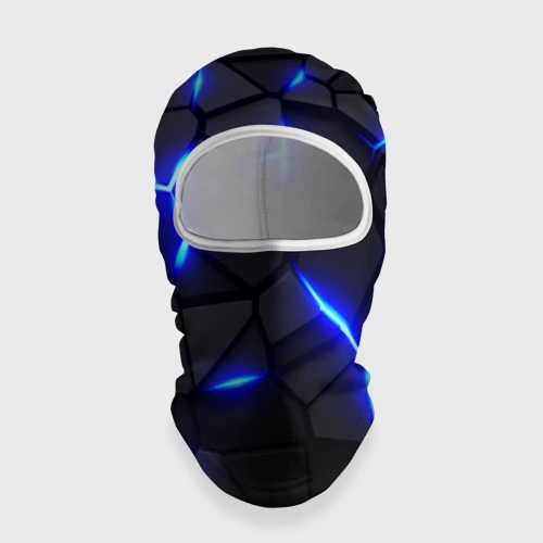 Балаклава 3D Cyberpunk броня синяя сталь текстура