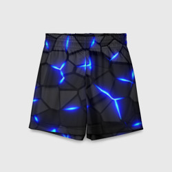 Cyberpunk броня синяя сталь текстура – Детские спортивные шорты 3D с принтом купить