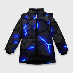 Cyberpunk броня синяя сталь текстура – Зимняя куртка для девочек 3D с принтом купить