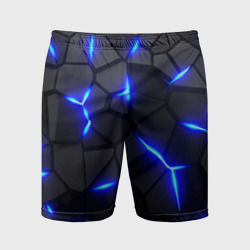 Cyberpunk броня синяя сталь текстура – Мужские шорты спортивные с принтом купить