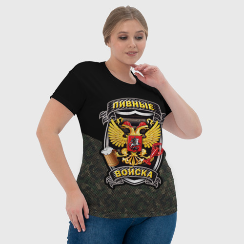 Женская футболка 3D Пивные Войска камуфляж, цвет 3D печать - фото 6