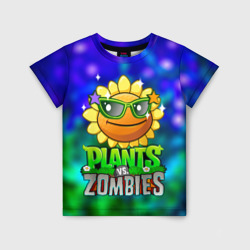Детская футболка 3D Plants vs Zombies подсолнух