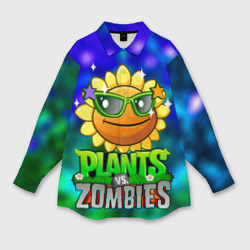 Женская рубашка oversize 3D Plants vs Zombies подсолнух