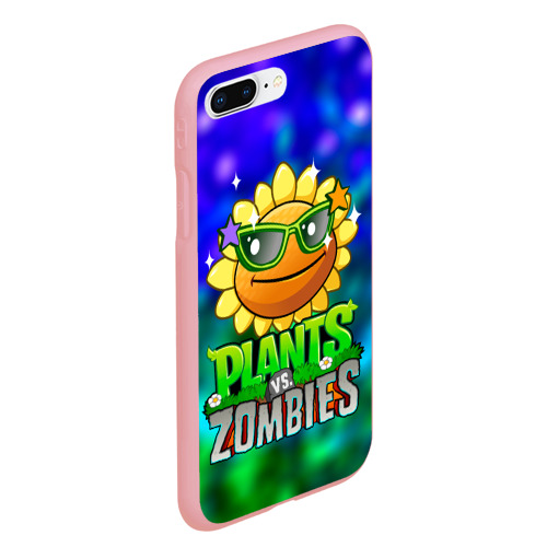 Чехол для iPhone 7Plus/8 Plus матовый с принтом Plants vs Zombies / подсолнух, вид сбоку #3