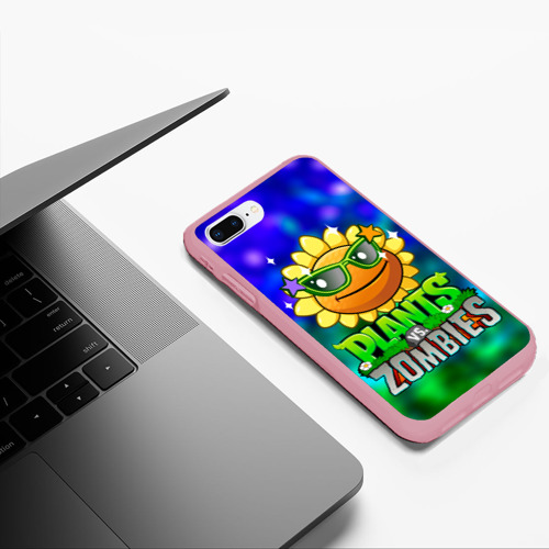 Чехол для iPhone 7Plus/8 Plus матовый с принтом Plants vs Zombies / подсолнух, фото #5