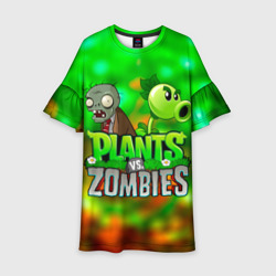 Детское платье 3D Plants vs Zombies горохострел и зомби