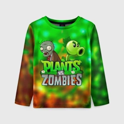 Детский лонгслив 3D Plants vs Zombies горохострел и зомби