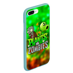 Чехол для iPhone 7Plus/8 Plus матовый Plants vs Zombies горохострел и зомби - фото 2