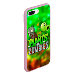 Чехол для iPhone 7Plus/8 Plus матовый Plants vs Zombies горохострел и зомби - фото 2