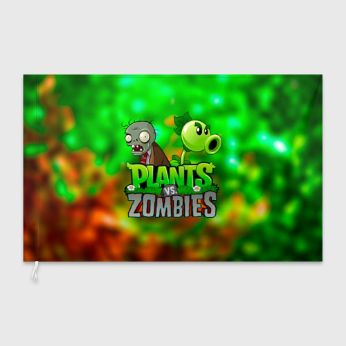 Флаг 3D Plants vs Zombies горохострел и зомби - фото 3